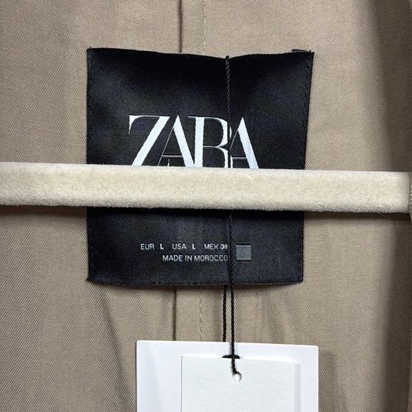 (W1) Zara Oversized trench jacket tied at the waist, size L - Picture 8 of 16